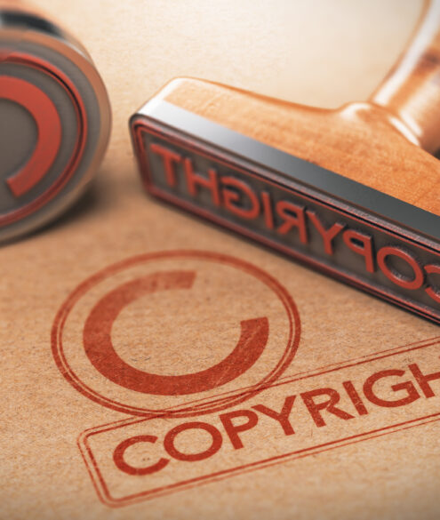 Copyright symbol emblem representing intellectual property rights and legal trademark protection services